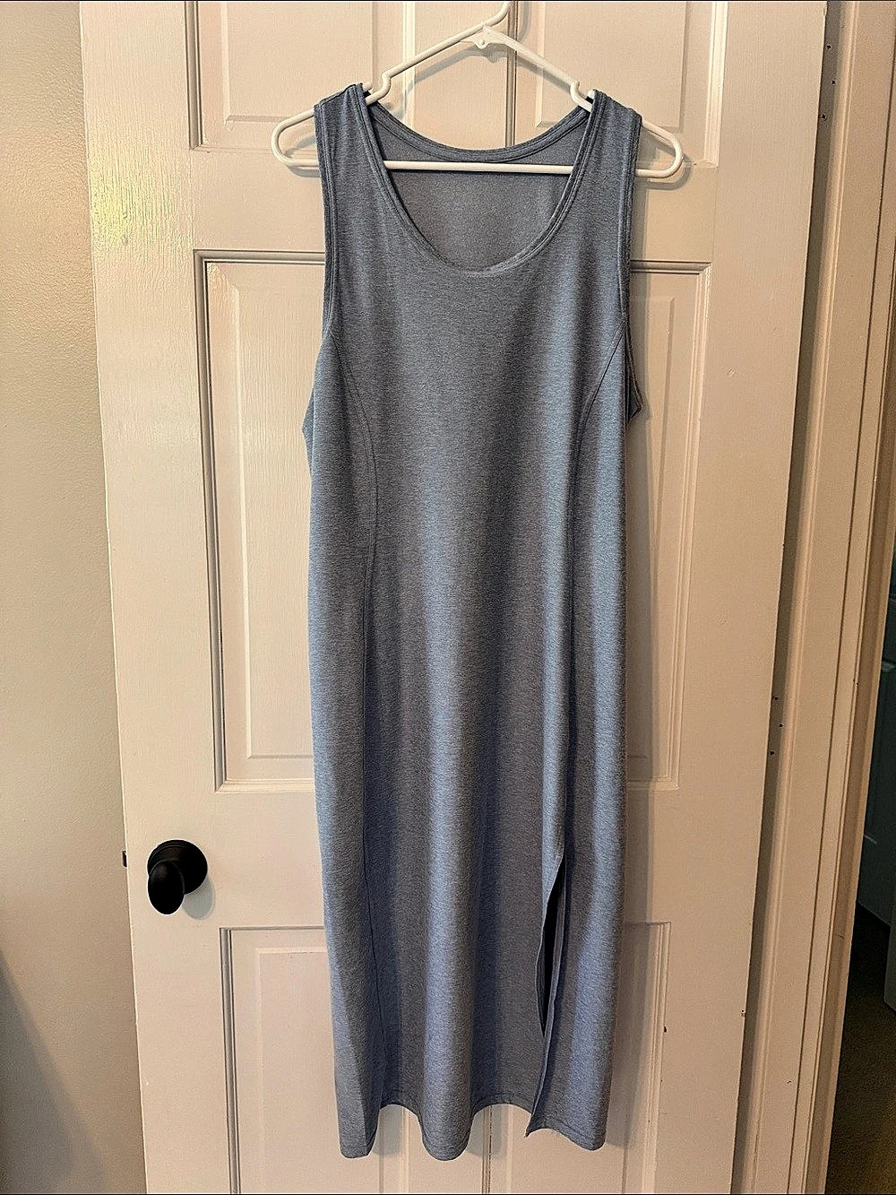 Racerback Midi Dress with Side Slit Blue-ish Gray
